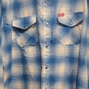 DIXXON THE WINFIELD FLANNEL Light Blue and White Plaid Shirt